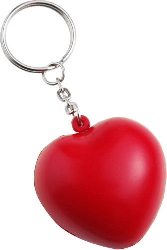 Anti-Stress Herz aus PU Schaum mit Metall-Schlüsselkette. Artikel-Nr. (1171)
